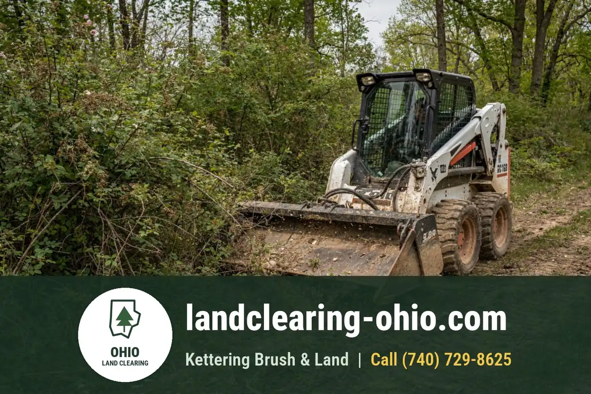 Brush Clearing in Ohio Brush cutter clearing invasive Ohio undergrowth