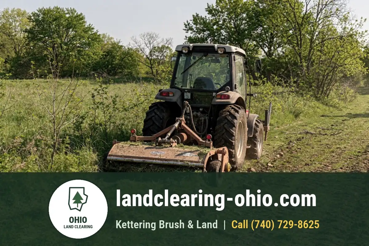 Bush Hogging Services in Ohio Tractor bush hog mowing overgrown Ohio acreage